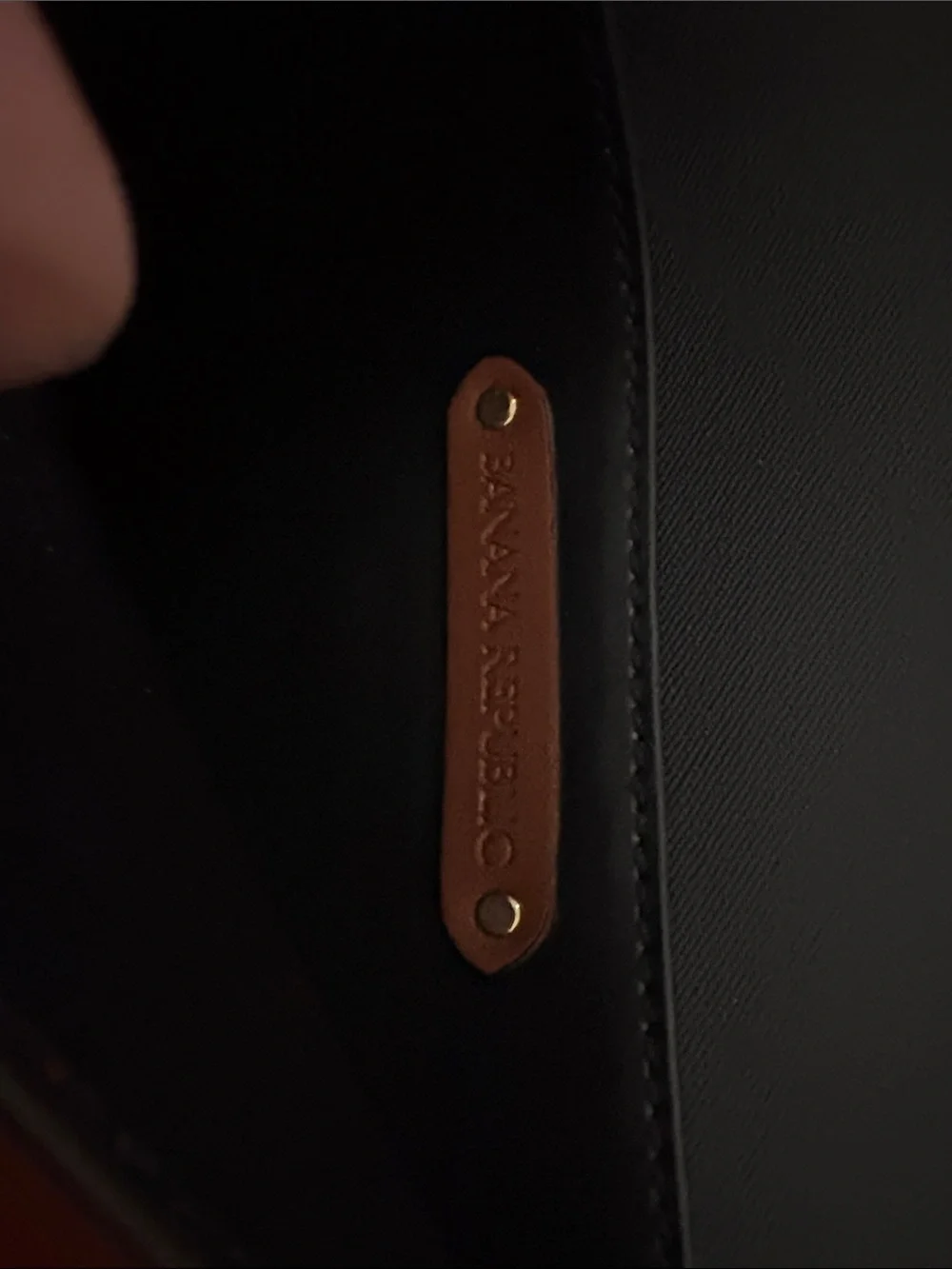 Banana Republic Brown Clutch with Gold Ring Detail